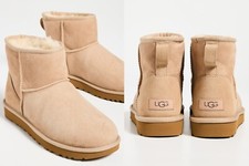NIB 100% Authentic UGG Classic Mini II Women's Winter Ankle Boots Sand Color picture