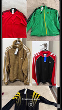adidas Originals Men's S Striped Track Jacket Full Zip Knit Polyester Pockets picture
