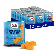 Dole Canned Mandarin Oranges, All Natural Fruit in Light Syrup, 11 Oz, 12 Count picture