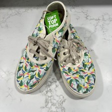 New Sanuk Avery Lace Solstice Sneakers White Tropical Low Top Canvas Womens Sz 9 picture