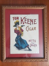 Tom Keene cigar Original framed lithograph picture