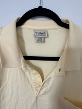 100% Pima Cotton LL Bean Men's Yellow Short Sleeve Polo Shirt with Pocket Medium picture