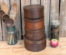 RARE 4 Antique Bentwood Pantry Box LOT Primitive Early New England AAFA picture