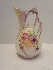 Rare Antique 1890 Robert Hanke porcelain Gold  vase floral  RH Austria Amphora  picture
