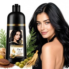 Kiwinz Professional Black Hair Color Shampoo for Men – 5 in 1 Hair Dye Shampo... picture