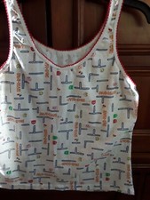 vntg 1980's PacMan print tank top, size XS/Small (stretchy)  [PRICE CUT] picture