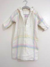 VTG 70s The Three Weavers Toddler Bunting Suit Pastel Rainbow Plaid 18-24 Months picture
