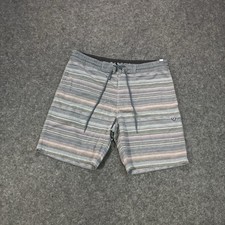 Vissla Sofa Surfer Shorts Fits Mens Size 34 Striped Casual Flat Front Chino picture