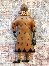 Halloween Folk Art primitive Pumpkin Head Cat Trick Treat Painted Canvas Doll picture
