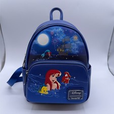Loungefly Disney Little Mermaid Mini Backpack Light Up Blue Glow In Dark NEW picture