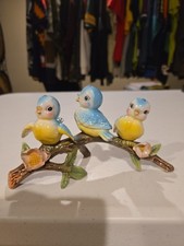 Norcrest Anthropomorphic Bluebirds On Flower Branch picture