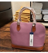 NWT Dooney & Bourke Zip Zip Satchel Coral Pebbled Leather Dome Bag Model R343 CR picture