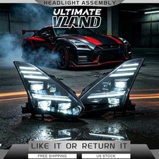 For 2008-2025 Nissan R35 GTR Projector LED Headlights W/Sequential & Animation picture