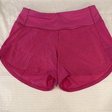 🌼NWOT🌸Lululemon Speed Up Shorts Size 4🌸Tall Barbie Pink🌸Ins 4” Tags Inside picture