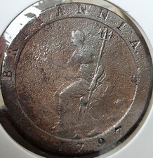 1797 Great Britain Large  1 Penny  Copper Coin picture