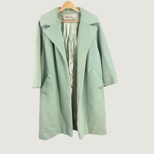 Vintage 1950s Lilli Ann Overcoat Tisse a Paris Mint Green Ribbed Texture Wool picture