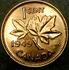 1949 Canada Cent AU Red-Brown 