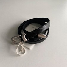 Belt Our Legacy Natural Texture Full-grain Leather Silver Buckle Belt Unisex picture