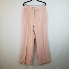 Harris Wallace Silk Pants 12 Pink Shantung Center Leg Pleats Dressy Lined 31