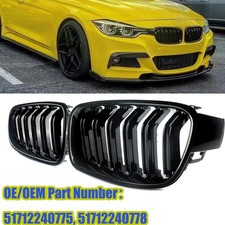 Glossy Black Front Kidney Grille Grill For  2012-2018 BMW F30 3 series 320i 328i picture