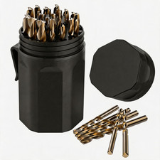 29PCS Drill Bit Set, M2 HSS, 135°Tip, Twist Jobber Length Drill Bit Kit for Hard picture