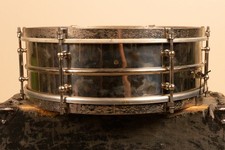 1930s Leedy 5x14 Nickel Over Brass Utility Snare Drum picture