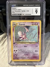 2001 NEO DISCOVERY 1ST EDITION #1 ESPEON CGC MINT 9 Swirl 1/75 First Ed picture