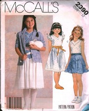 2390 Vintage McCalls SEWING Pattern Girls 1980s Jacket Top Skirt Church Party 10 picture