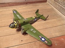 Vintage Marx Tin Litho US Army # 6 Wind Up Bomber Airplane picture