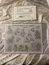 PINOCCHIO 1939 ORIGINAL STUDIO MODEL SHEET certificate Gideon WALT DISNEY COA picture