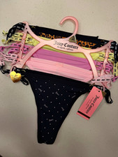 Juicy Couture Women's Thong/String Panties 5 Pack Size M Multicolor Logo picture