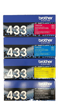 NEW Brother TN433 High Yield BLACK CYAN MAGENTA CYAN Cartridge Set - 4 Piece picture