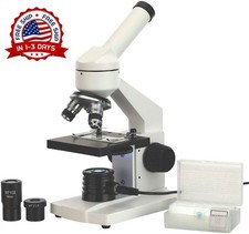 Microscopio compuesto biológico de 40X-1000X con portaobjetos en blanco NUEVO US picture