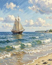 Stunning Sunset Sailboat Art Print | Limited Edition Signed Art Collectible picture