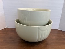 Set Of 2 Vintage Hall Superior Radiance  10” & 8.5” Mixing Bowls Cream Art Deco picture