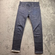 Uniqlo Kaihara Japanese Selvedge Raw Denim Jeans Slim Straight Mens 32x32 picture