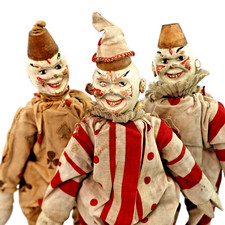 3 Antique Schoenhut Humpty Dumpty Clown Wood Dolls Toy Cracker Jack Circus 8