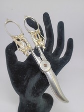 Vintage Ornate Sterling Silver Grape Shears Scissors CHARCUTERIE DISPLAY picture