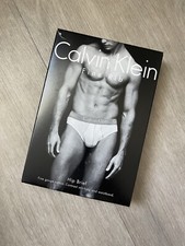 RARE NIB VINTAGE Calvin Klein Men's Fine Rib Hip Brief Black Medium U3300 picture
