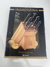 Vintage Tramontina Professional Kitchen Knife Set With Block Holder 7 Pcs New picture