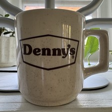 Vintage Denny's Coffee Mug Speckled Beige Logo OCC Ohio Ceramic Co Made In USA picture