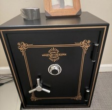 Vintage World Monetary Exchange Reserve Steel Security Safe Rare. dim18x22x14.5” picture