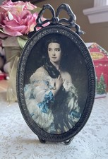 Vintage Italian Victorian Silk Print Madame Barbe de Rimsky-Korsakov Size 4x6 picture
