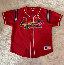 Vintage Russell Athletic St. Louis Cardinals MLB Baseball Jersey Red Size L picture