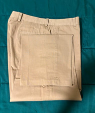 Haggar Men’s Tan Chino Pants Classic Fit Cotton Twill Flat Front 34W picture