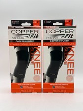 2x COPPER FIT ORIGINAL COPPER INFUSED COMPRESSION KNEE SLEEVE XLARGE NEW MR 1088 picture