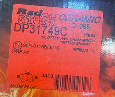 EBC DP31749C D1095 Redstuff Ceramic Rear Brake Pads for Ford Focus, Mazda, SAAB picture