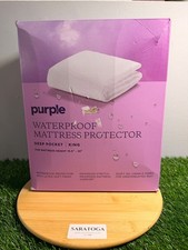 Purple Waterproof Mattress Protector King Mattress Fits 8” to 15.5” Depth New picture