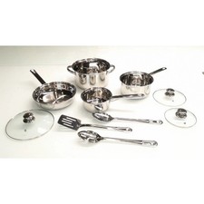Mainstays Stainless Steel 10Pc Cookware Set with Lids and Kitchen Utensils picture