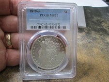 1878 S US Morgan Silver Dollar Coin PCGS MS 62 UNCIRCULATED CONDITION picture